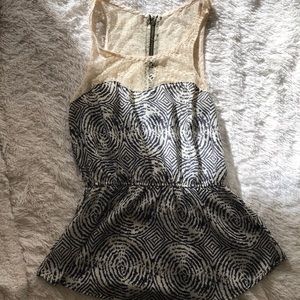 A  silky blouse with lace top